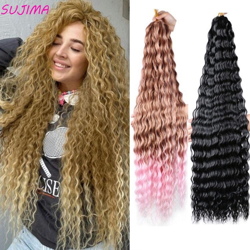 Cabelo De Crochê De Torção Profunda , Sintético Ombre Freetress , Extensões De Trança Ondulado De Água