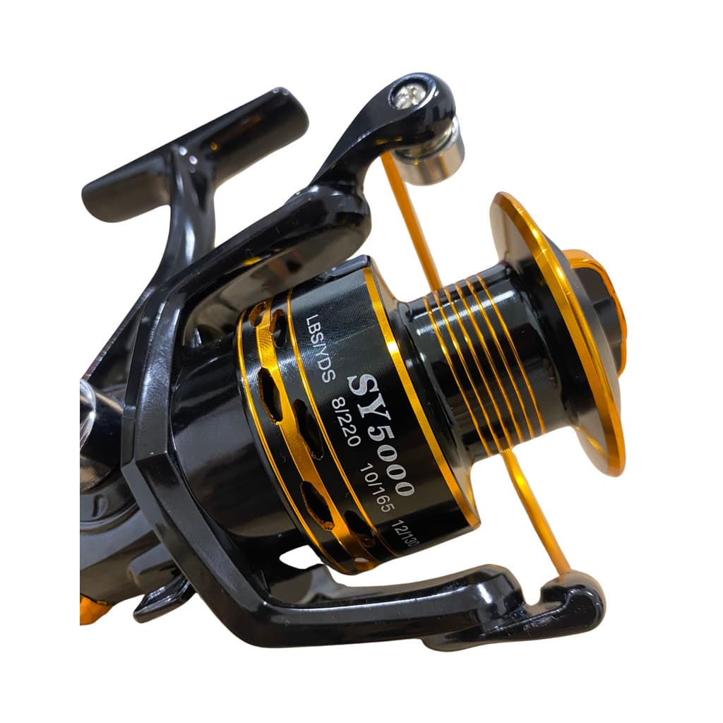 Molinete Pesca SY5000A Fibra Vidro Liga Dourado Carretel Molinete 5000