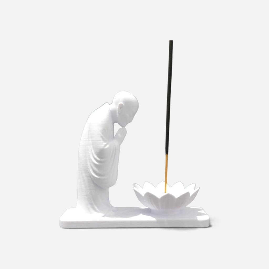 Porta Incenso Incensário Suporte Para Incenso Vareta Moderno Meditação Monge Meditando com Lótus