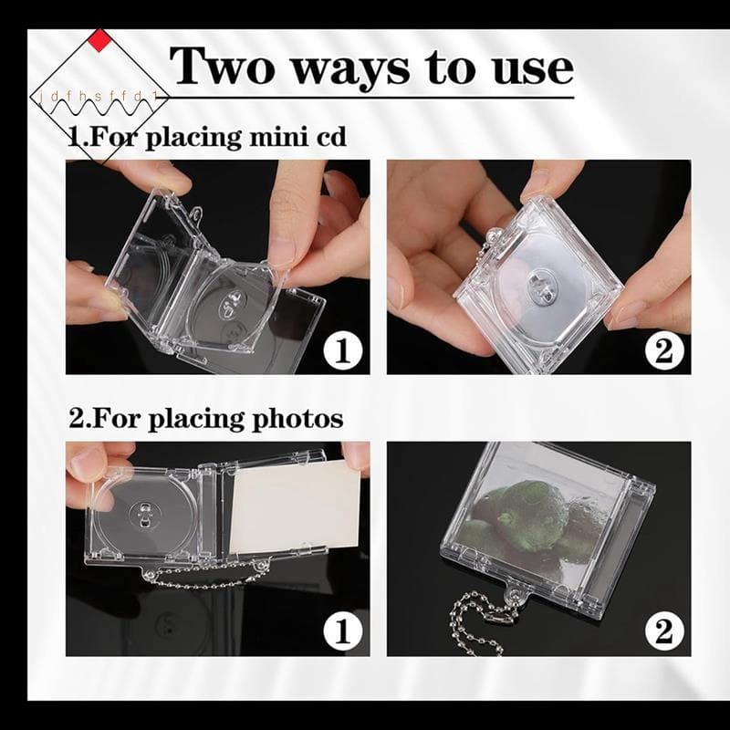 [Promover J] Mini Cd Chaveiro Álbum Casos 10pcs Capas De DVD De Plástico Chaveiros De Joias Em Massa Música Suportes De