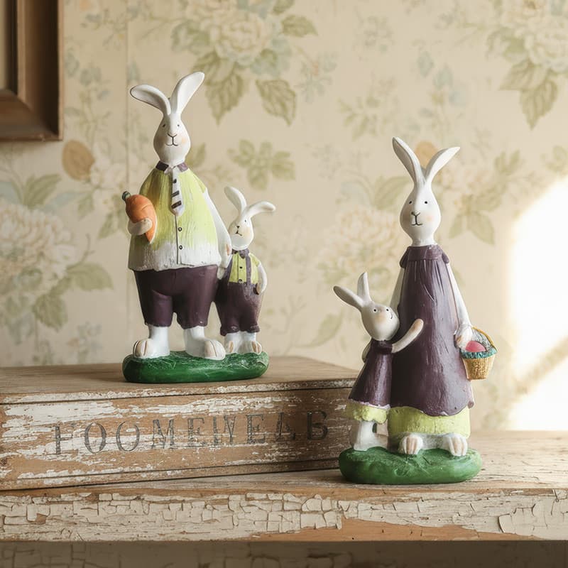 Europeu decoração macia dos desenhos animados coelho Retro vaso de flores Desktop decoração para casa escultura Animal