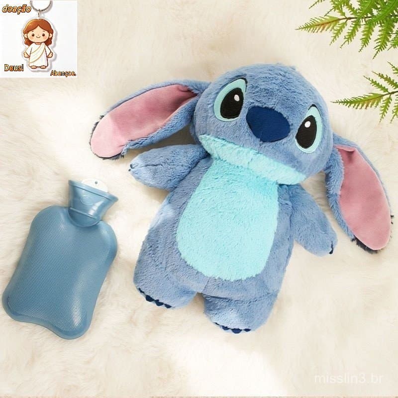 Anime Kawaii Turo Lilo Stitch Plush Garrafa De Água Quente De Inverno Feminina De Enchimento De Mão Aquecedora De Monstr
