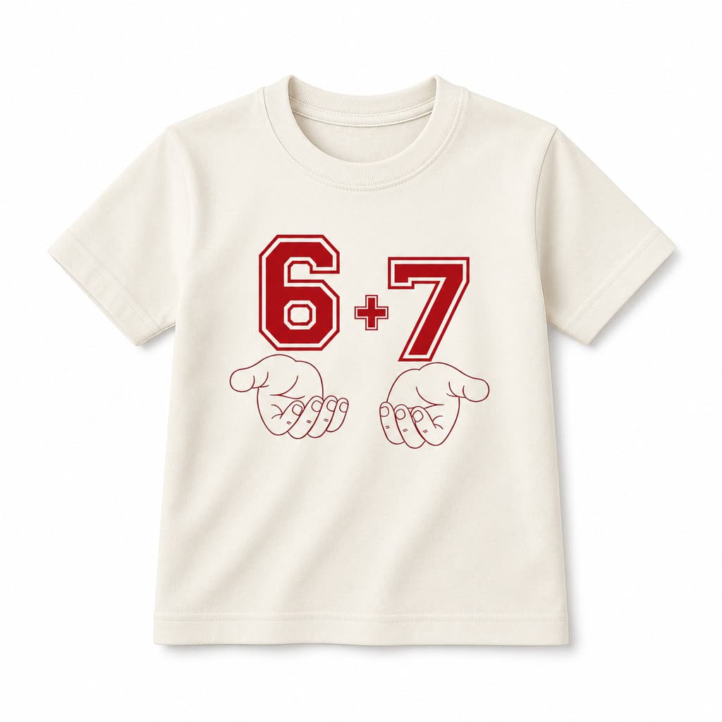 Camiseta Infantil Six Seven 67 Aura Alfa Com Estampa Divertida Educativa Unissex Malha Confortável Ideal Escola Passeios