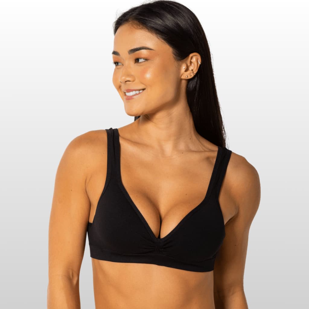 Sutiã TriFil Sem Aro Reforçado Feminino Bojo Adulto Sem Costura Alças Larga Confortável Estilo Top