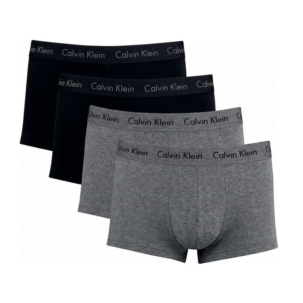 Kit 4 Cuecas Calvin Klein Low Rise Trunk de Cotton Cinza Mes