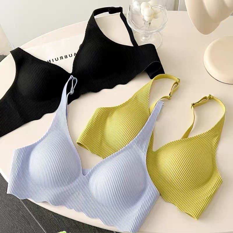 Senhoras legal roupa interior sem costura sutiã seios pequenos reunindo sem anéis de aço recebendo seios laterais Anti-f