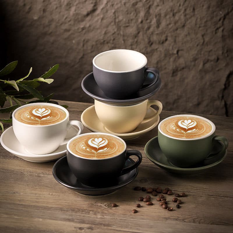 300ml latte cup latte cup cerâmica conjunto de xícara de café doméstico engrossado boca grande Cappuccino caneca