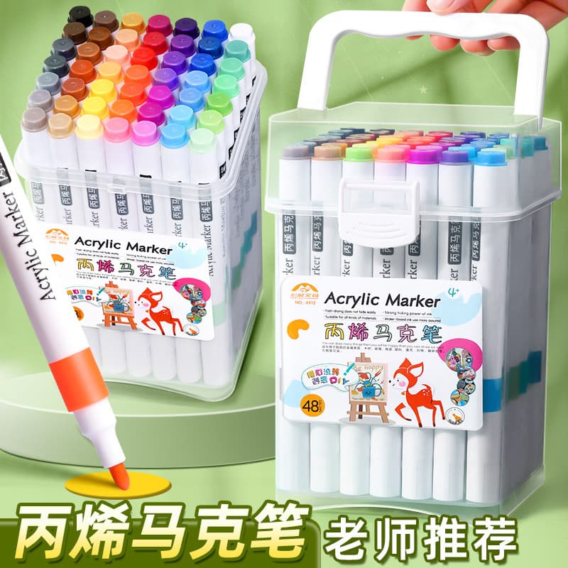 Caneta marcadora acrílica para alunos da escola primária dedicada para crianças Caneta aquarela lavável Caneta de cor op