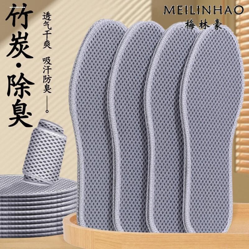 Palmilha desodorante de carvão de bambu masculino feminino respirável desodorante absorvente de suor sola macia Com