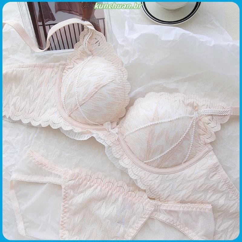 Nova roupa interior de renda francesa feminina seios pequenos reunindo sem anel de aço levantamento de peito não pode su