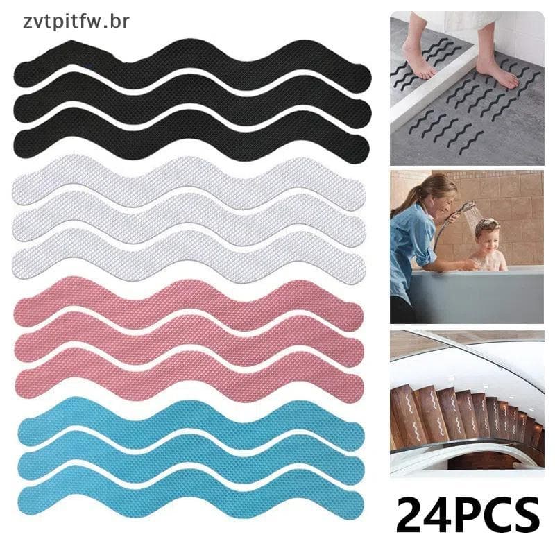 ZVT 24pcs Stiers Antiderrapantes Transparentes Para Banheiro , Chuveiro , Banheira , Piso , Segurança BR