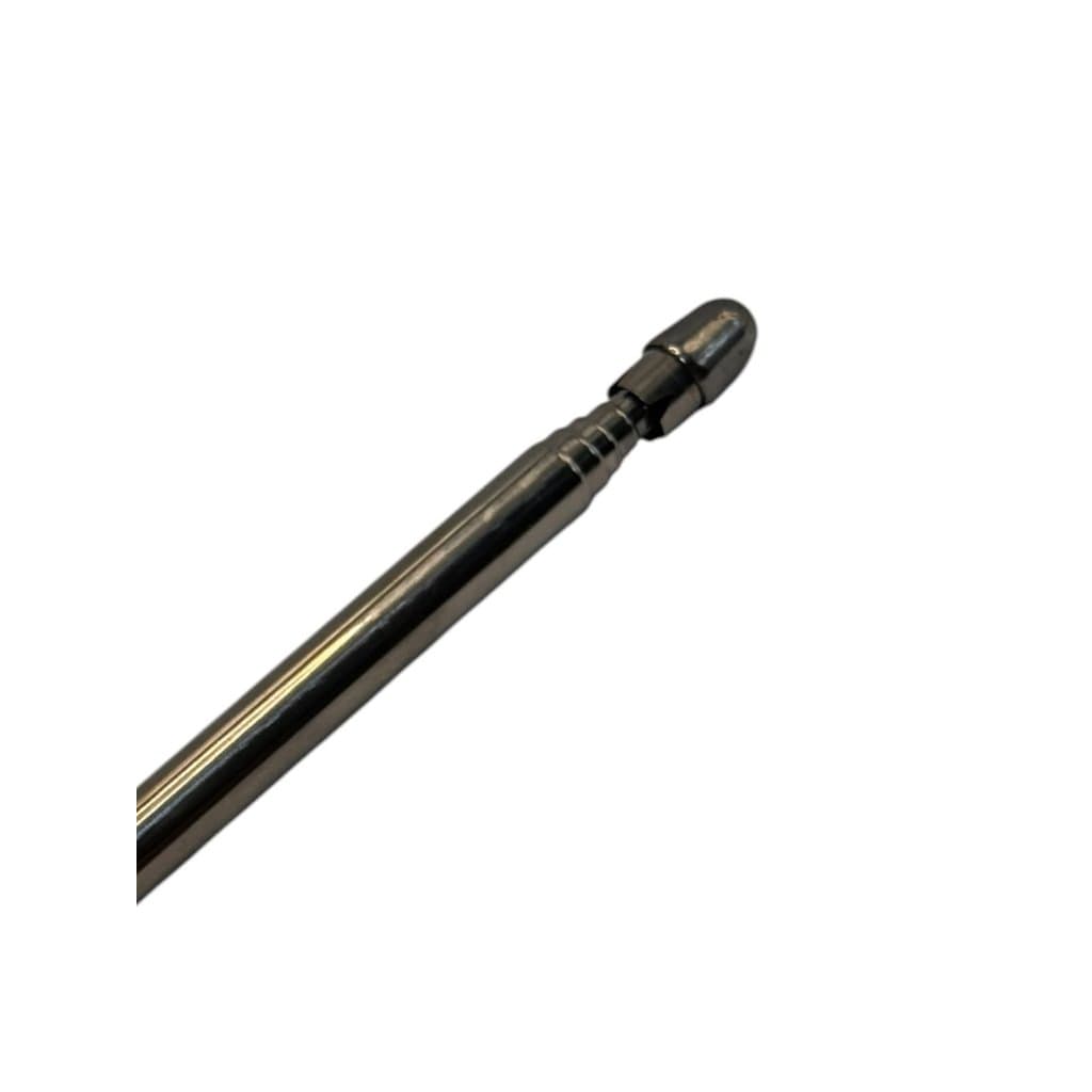 ANTENA CORTA PIPA (METALICA) RETRATIL P/ MOTO - FIXACAO EM GUIDAO - 7 ESTAGIOS - COMPR. 65CM (CROMADA)