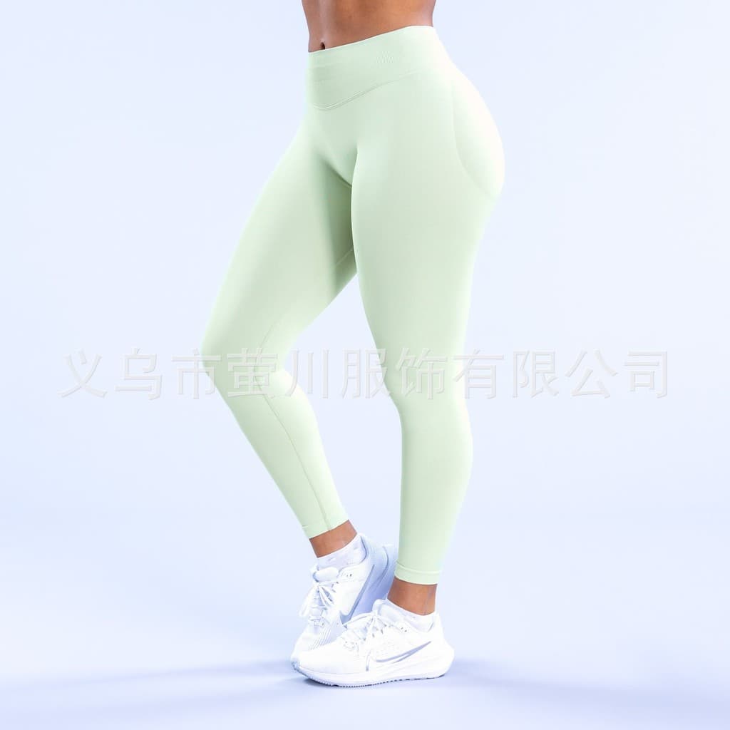 Venda quente sem costura de alta elasticidade cintura de três segmentos plissado Hip-Lifting cintura baixa Fitness mar