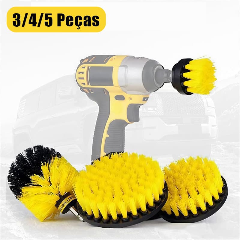 Kit 3/4/5 Escovas De Limpeza Para Furadeira Parafusadeira Limpeza Automotiva Pós Obra Estofados