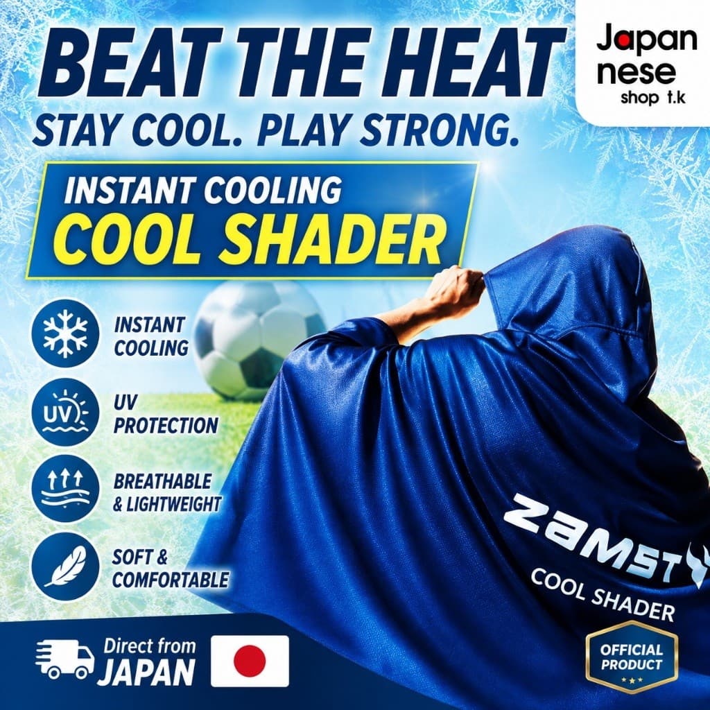 ZAMST COOL SHADER Cooling Poncho | Instant Cooling Hooded Towel | UV Protection | Free Size【Direct from Japan】