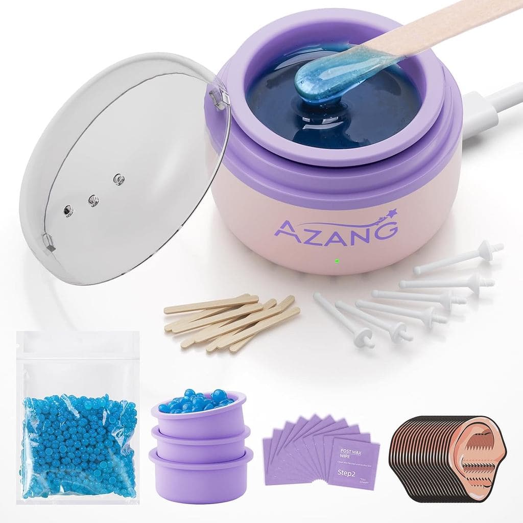 Kit de Depilação com Cera para Nariz - Aquecedor de Cera Portátil para Remoção de Pelos com 100g de Cera, 24 Aplicadores