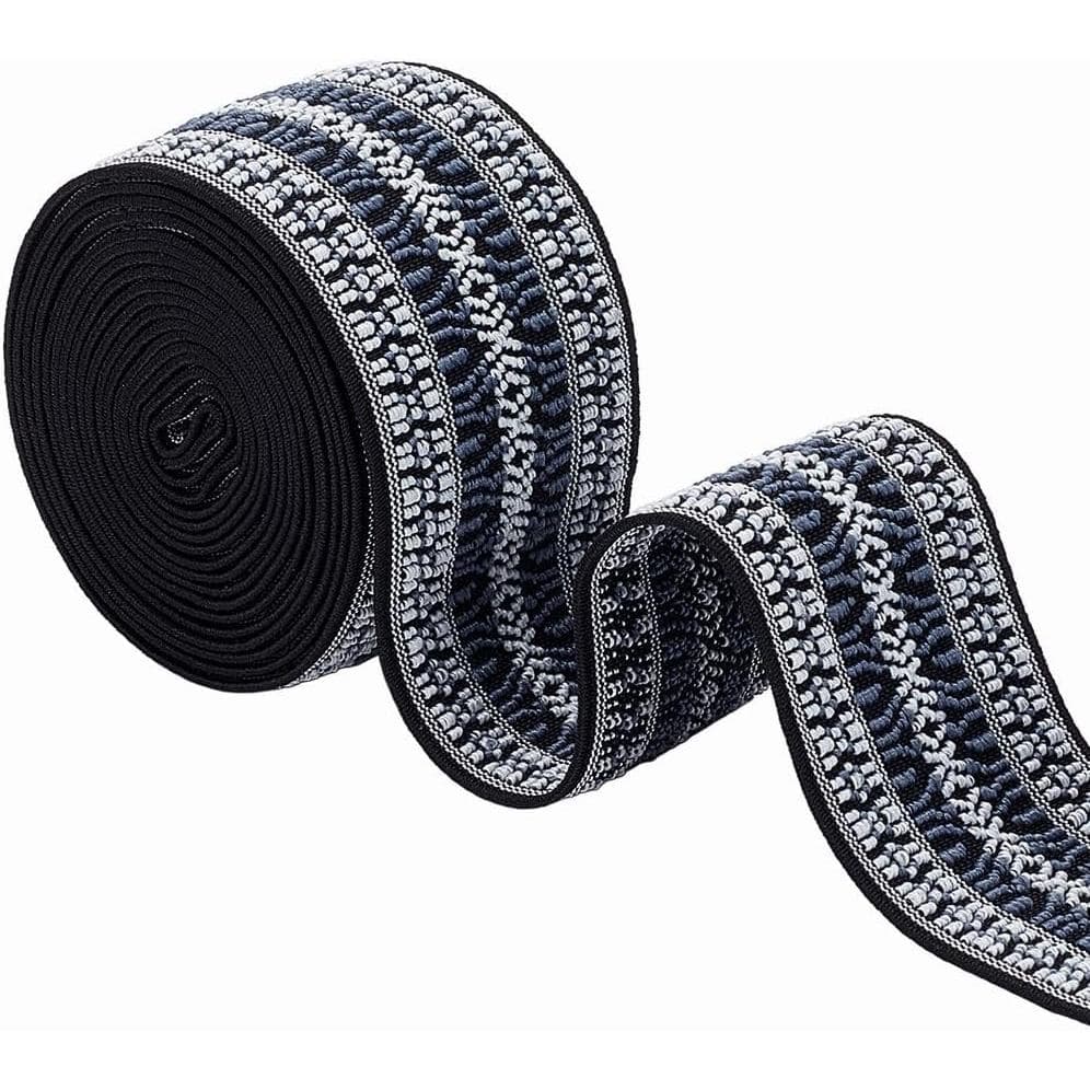 BENECREAT Fita Elástica Jacquard de 2,5 Jardas, Fita de Tecido Boho de 2 Polegadas para Costura, Fita Bordada para Acess