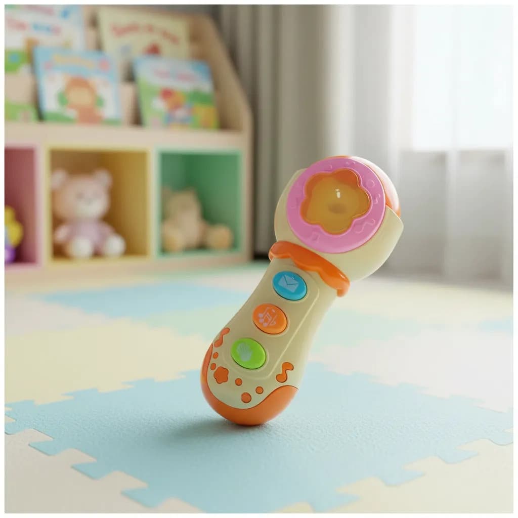 Brinquedo Mini Microfone Musical Infantil Com Luzes Colorida