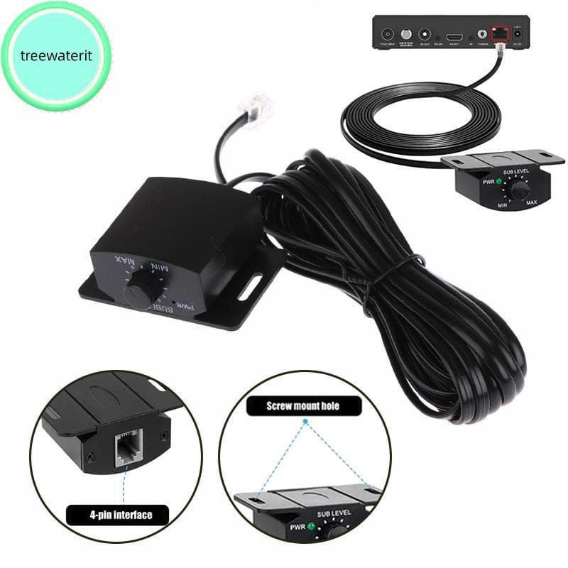 treewaterit 1 Peça Amplificador De Conexão Simples De Som De Carro Conjunto De Botão De Ajuste De Volume Com Cabo Longo