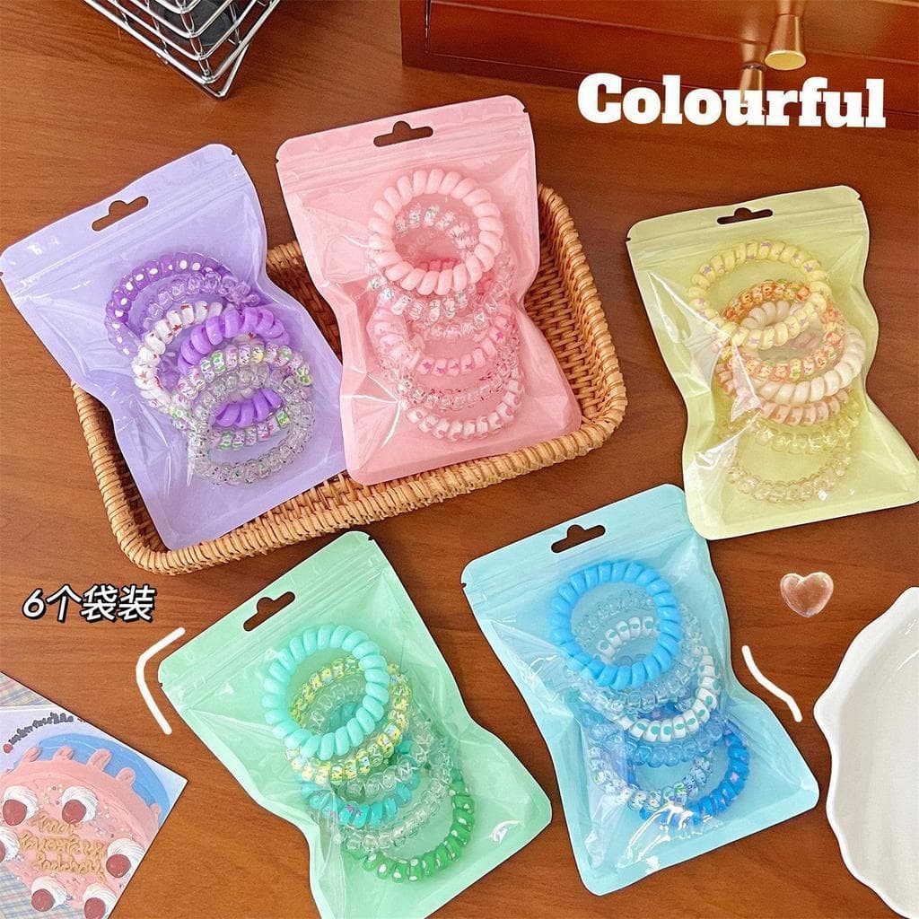 Verão dopamina doce cor linha telefônica laço de cabelo simples laço de cabelo básico laço de cabeça de cabelo alta elás