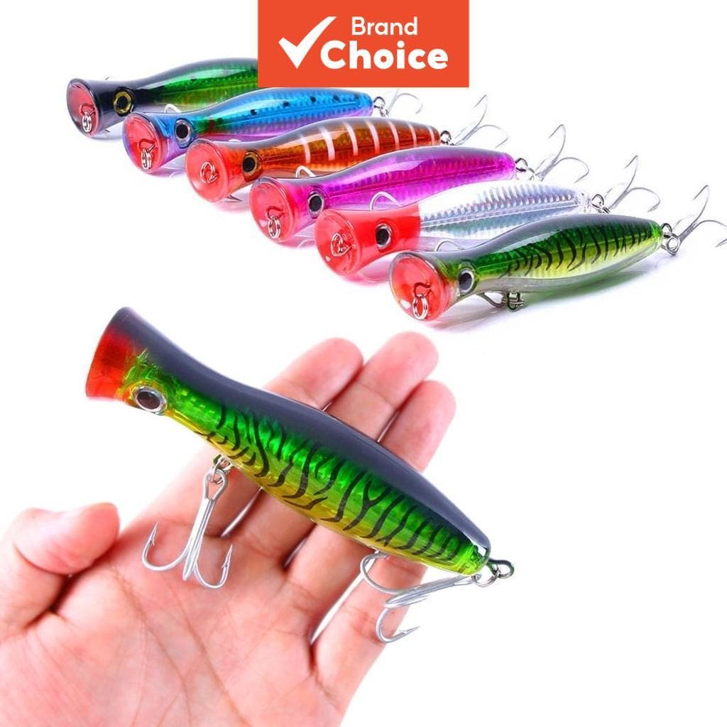 HENGJIA Um Conjunto De 6 Iscas Popper Artificiais Importadas , Grandes De Topwater , 13 Cm , 43 Gramas , Adequadas Para