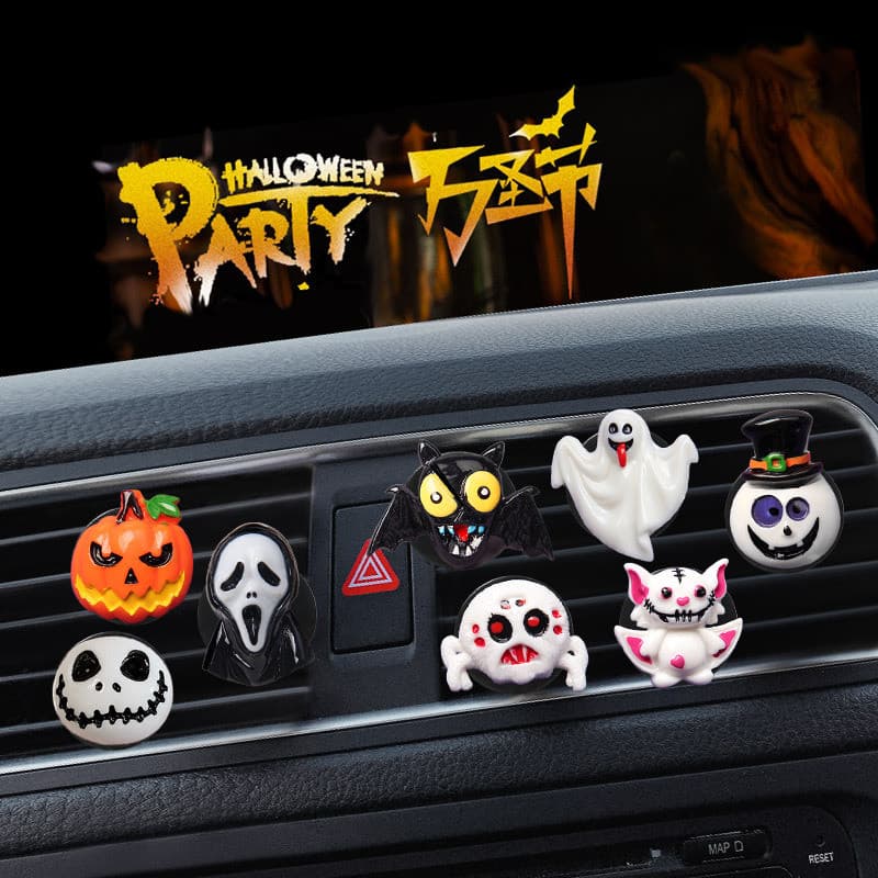 ENVIO RÁPIDO: Suporte de Perfume para Saída de Ar de Carro com Tema de Halloween, Decoração de Aromaterapia para Interio