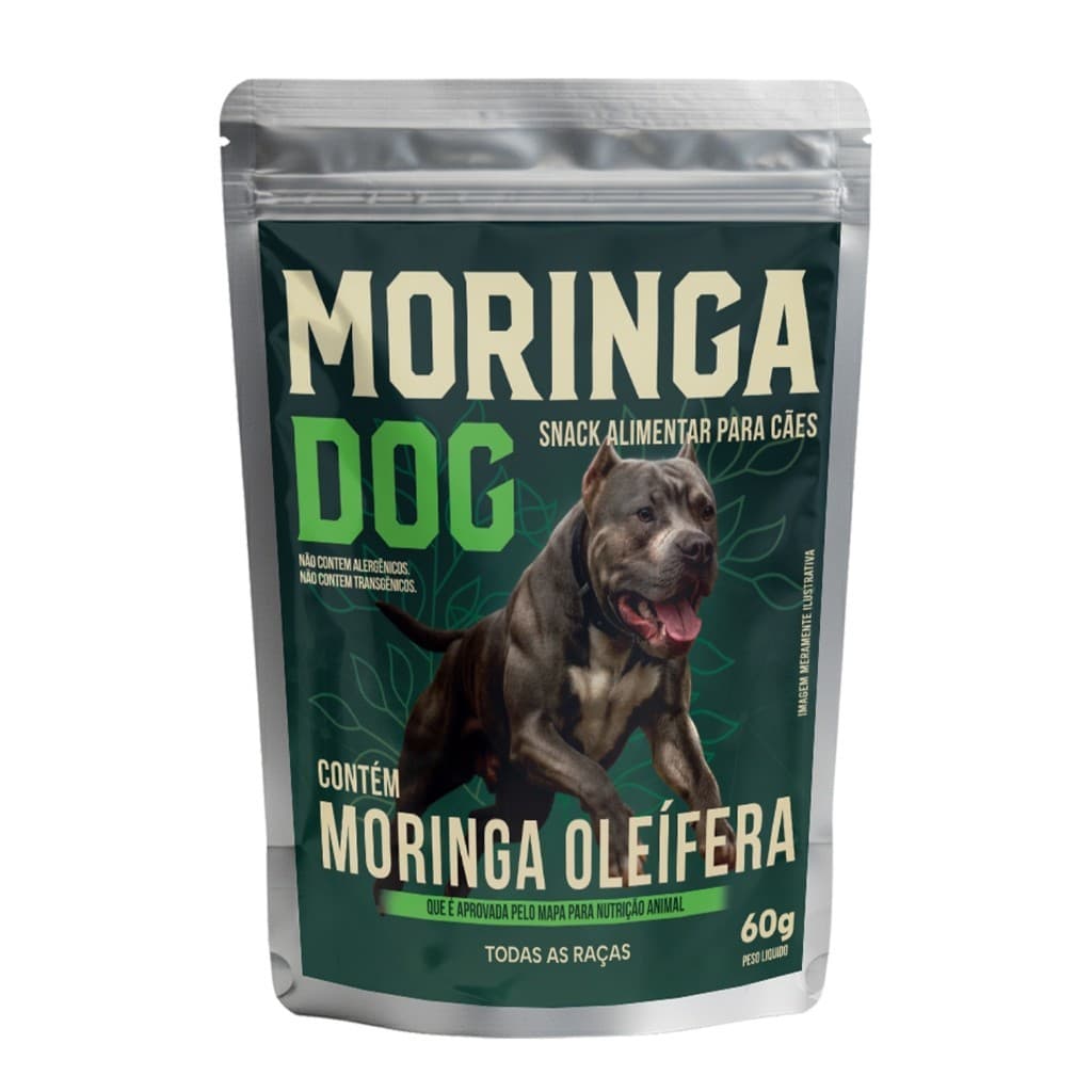 Snack Alimentar Moringa Dog 60g Para Cães de Todas as Raças