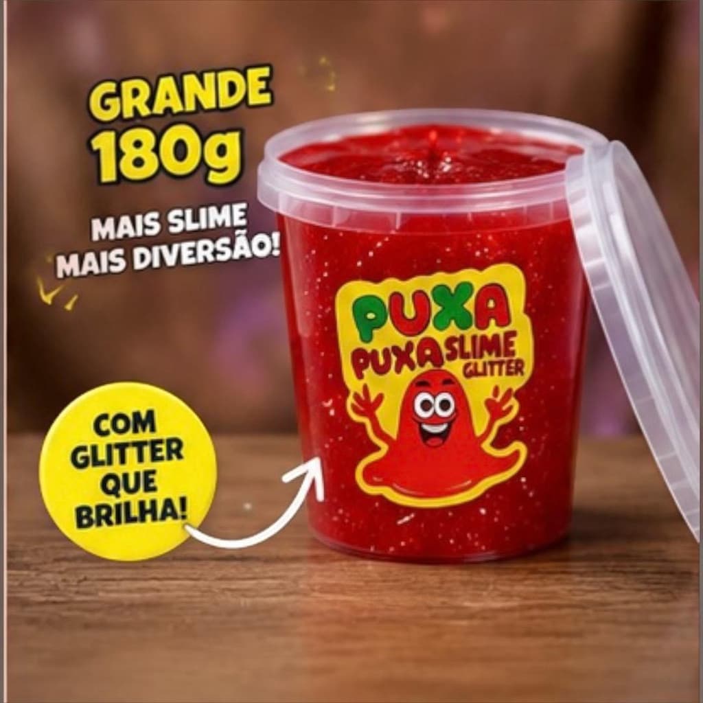 Kit 3 Slime SLIME 180g LELECA GLITTER DIVERSÃO EM GEL