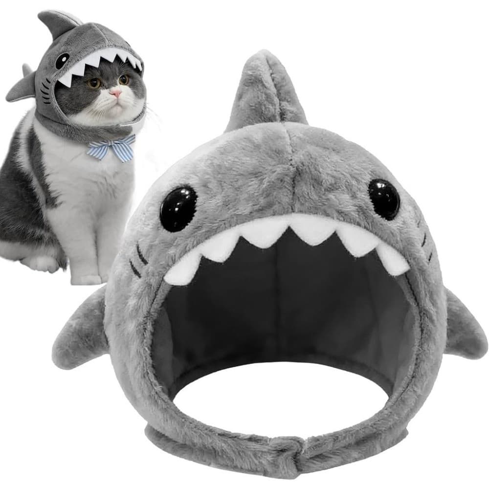 Chapéu Para Animais De Estimação Adorável Roupa Quente Gatinhos Em Formato De Tubarão | Fantasia De Gato Fofo Festa Foto