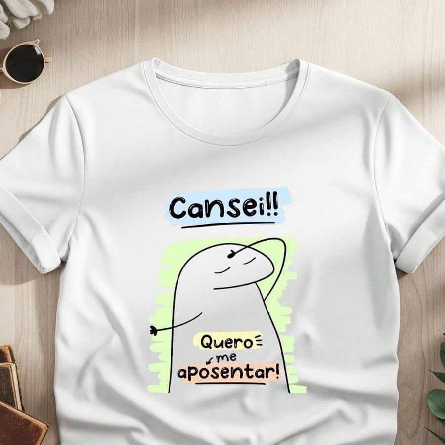 Camiseta T-Shirt Unissex Flork Motivacional Vou Aposentar Meme Frases Motivacionais 100% Algodão  Promoção Pluz Size