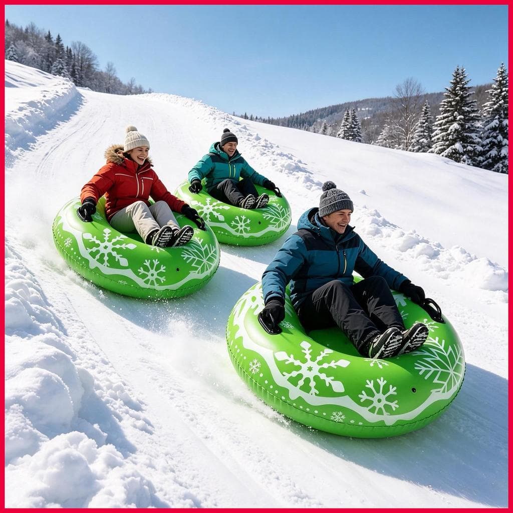 Tubo De Neve 90x90cm Engrossado PVC Trenó Donut Esqui Inflável Para Ao Ar Livre Gelado Rio Lago Jogo De Inverno wonabr