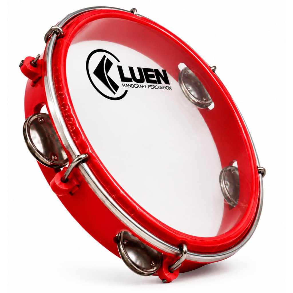 Pandeiro Infantil 8" ABS Vermelho Pele Cristal Luen 40084