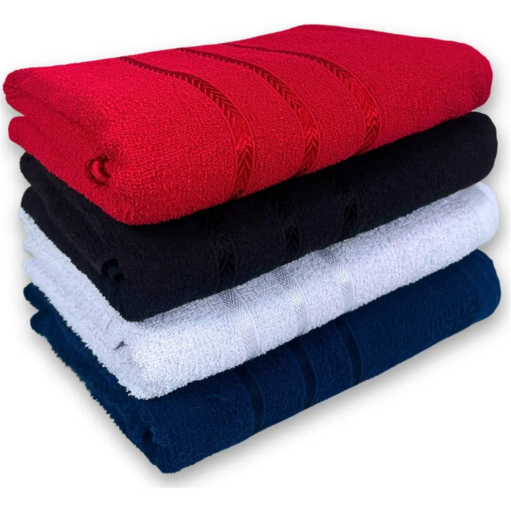 Toalha Banho Bruna Atacado Kit 4 Unid 70x125cm 100% Algodão Cor Sortido Listras