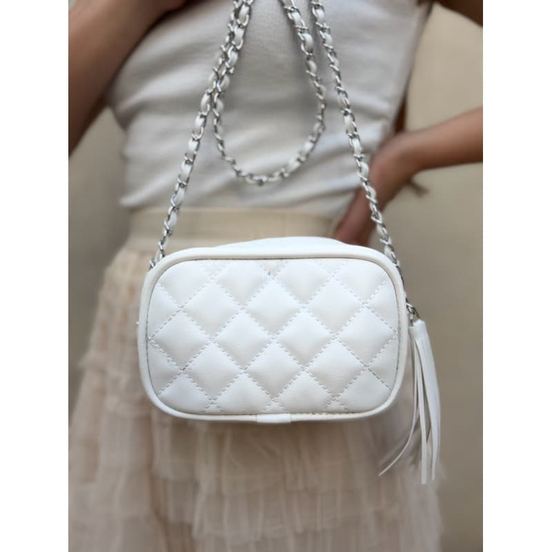Bolsa Feminina Matelassê Pequena Alça Corrente Transversal Casual Chic Luxo Couro Presente Mulher PU