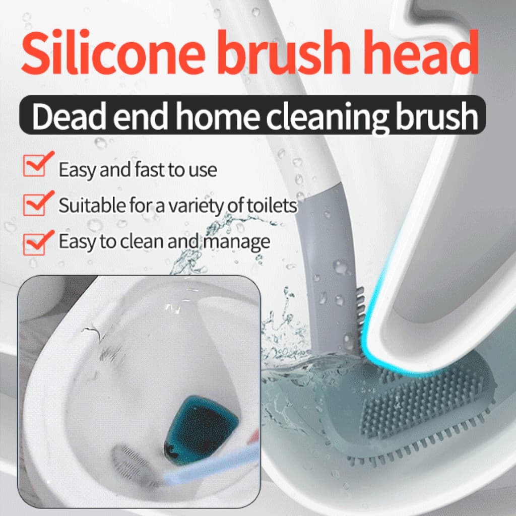 【Alta Durabilidade】[Material de Silicone]【Antibacteriano】Escova de Vaso Sanitário/Escova de Limpeza para Banheiro