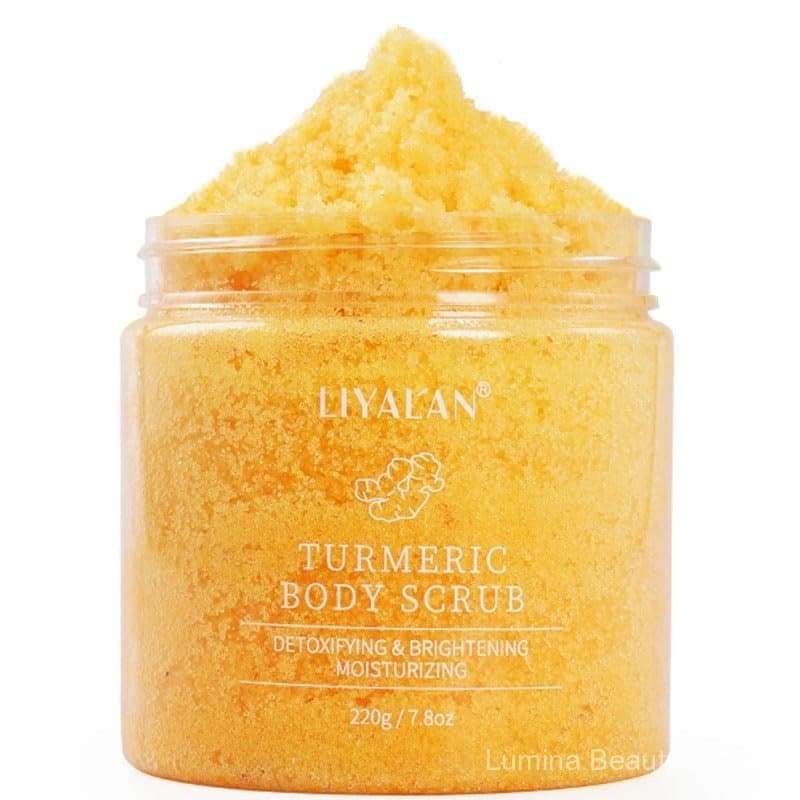 LyaLan Turmeric Body Scrub Hidratante E Esfoliante Corporal , Rosto , Mãos , Pés , Nutre , Profundo 7.8 Onças DBU8 OGCC