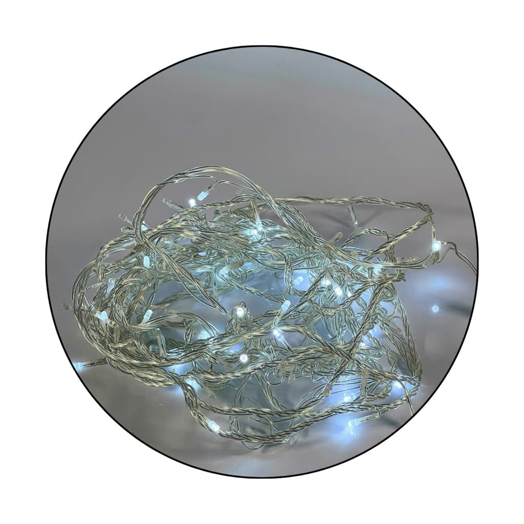 Pisca Pisca Natal Cordão 100 Leds 10M Branco Frio Alternado Fio Transparente 5mm Extensão 220v