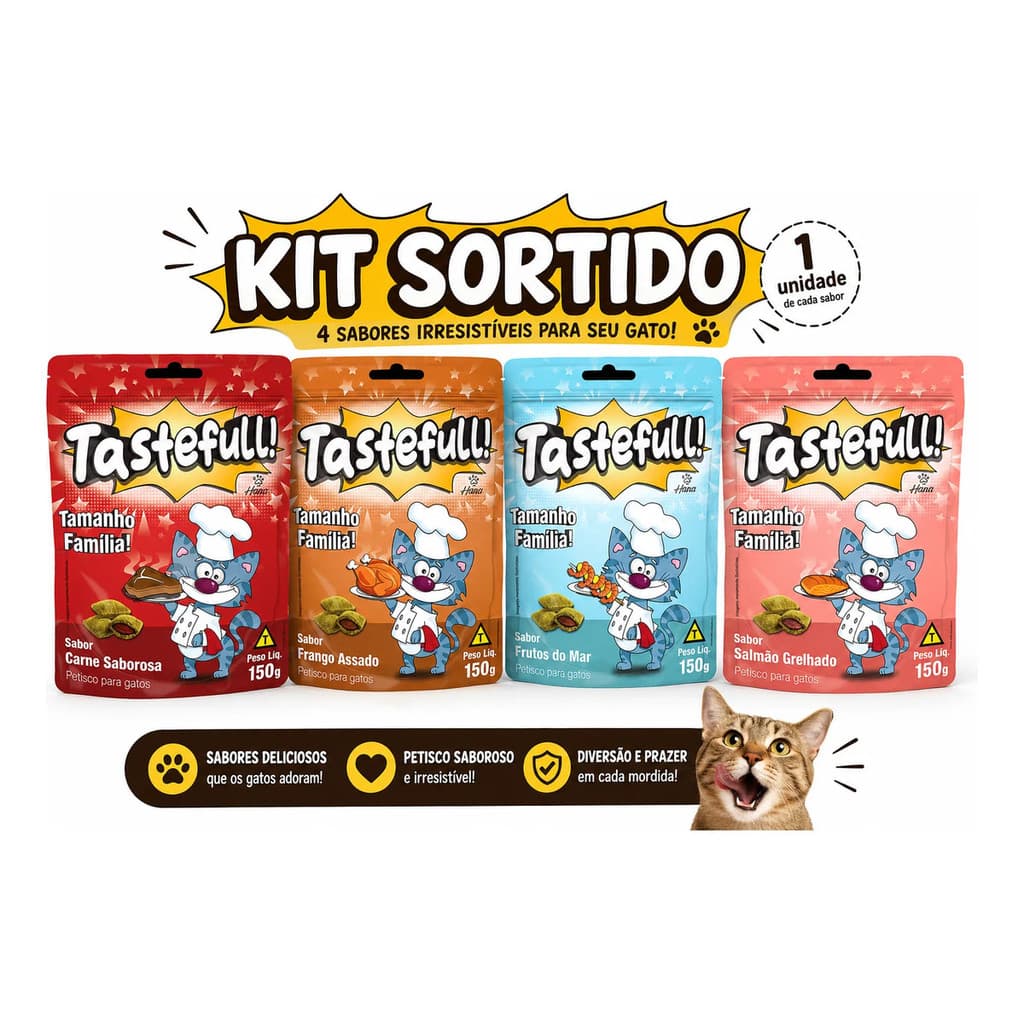 4 Petiscos Hana Tastefull Mix Sabores 600g