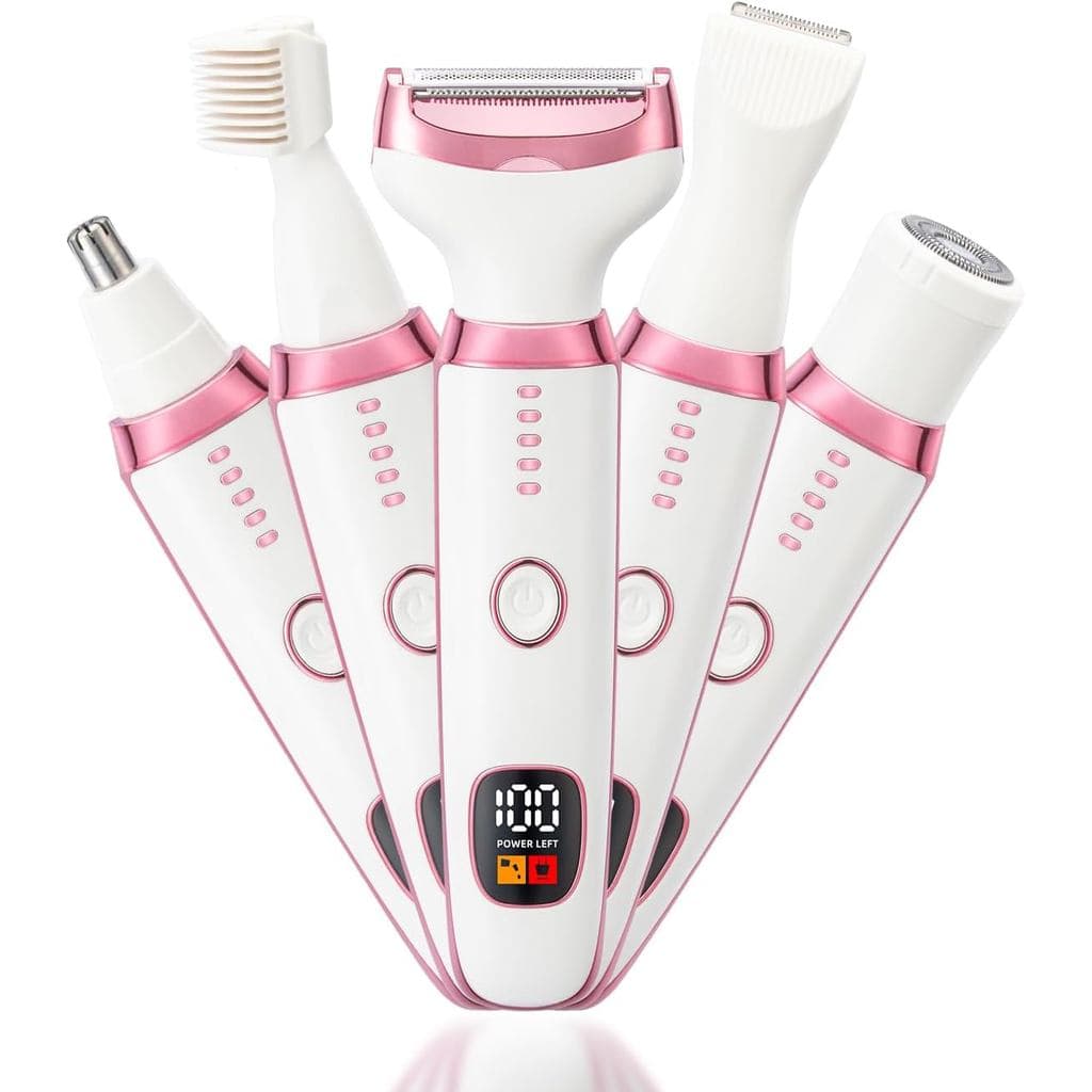 Depiladores Elétricos para Mulheres, Aparador de Biquíni 5 em 1, Depilador Elétrico para Mulheres, Uso Úmido/Seco, para