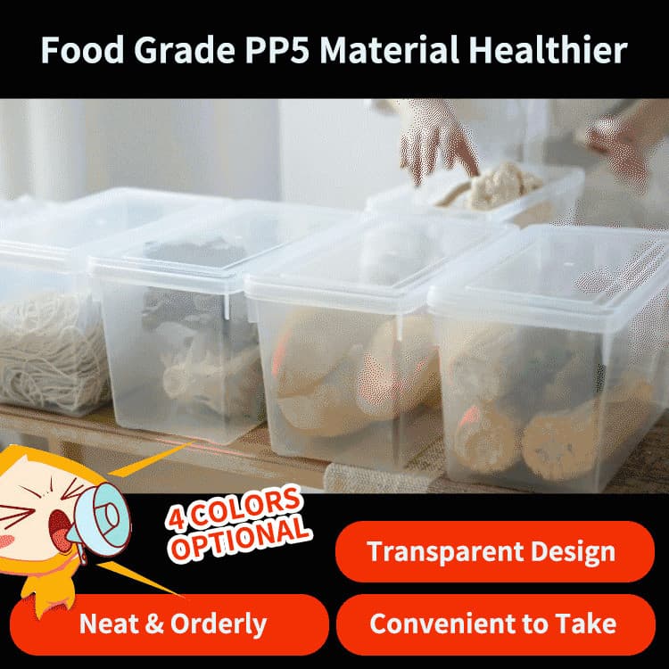 [Design Empilhável] Caixa de Armazenamento com Tampa Hermética para Geladeira/Frutas/Alimentos