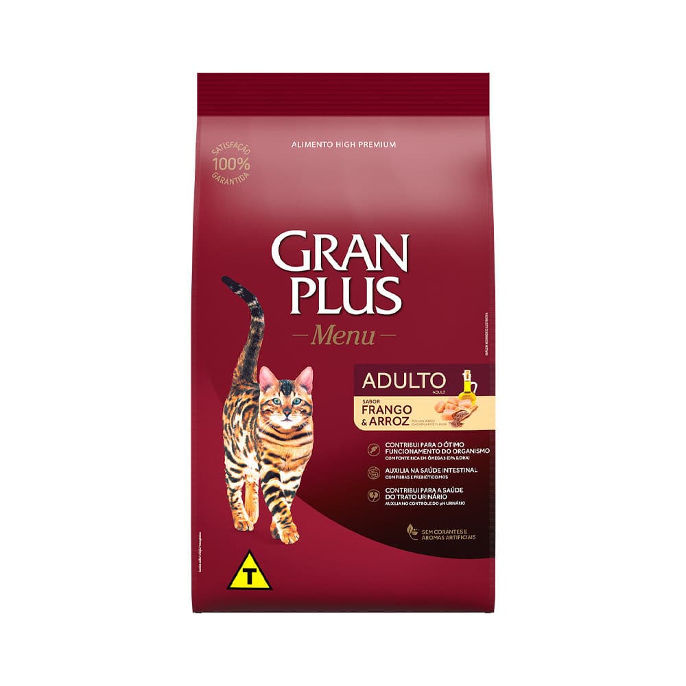 Ração Granplus para Gatos Adultos sabor Frango e Arroz 3kg