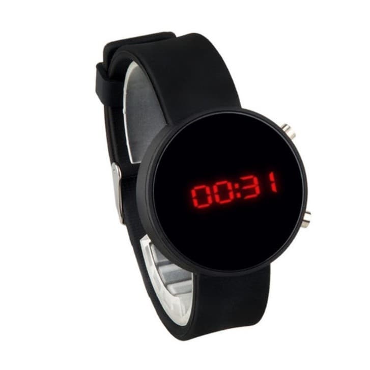 Relógio esportivo Digital LED redondo unissex Universal pulseira de Silicone adulto estilo luxuoso