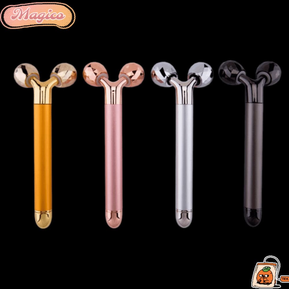 Rolo De Massagem MAGICO , Massageador Facial Em Forma De Y De Liga De Zinco Com Função De Vibração , Cuidados A Pele Dom
