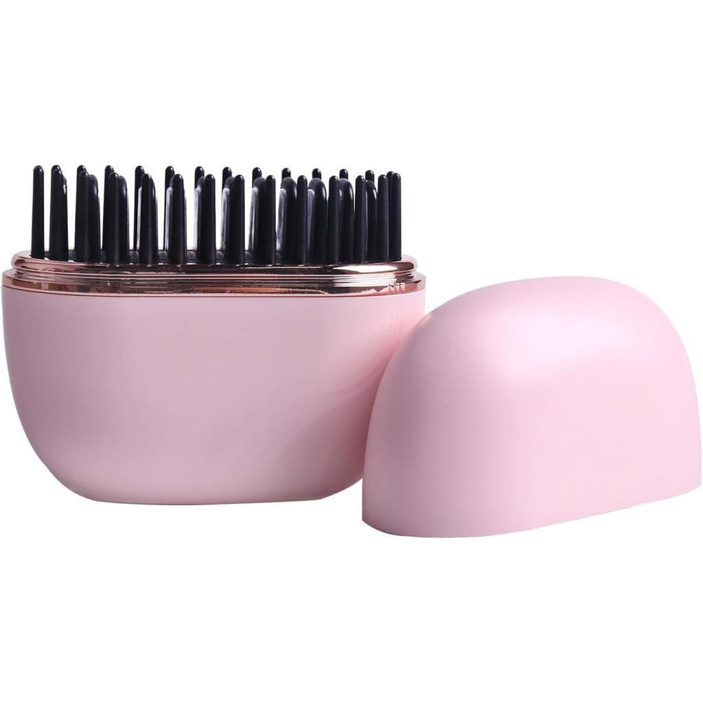 Mini alisador de cabelo, escova alisadora portátil com carregamento sem fio, controle de temperatura em três níveis