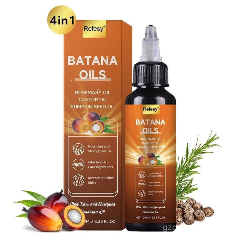 [+£5 para 2 Peças] Óleo de Batana para Crescimento Capilar, Óleo Hondurenho Puro e Não Refinado 4 em 1 com Alecrim, Óleo