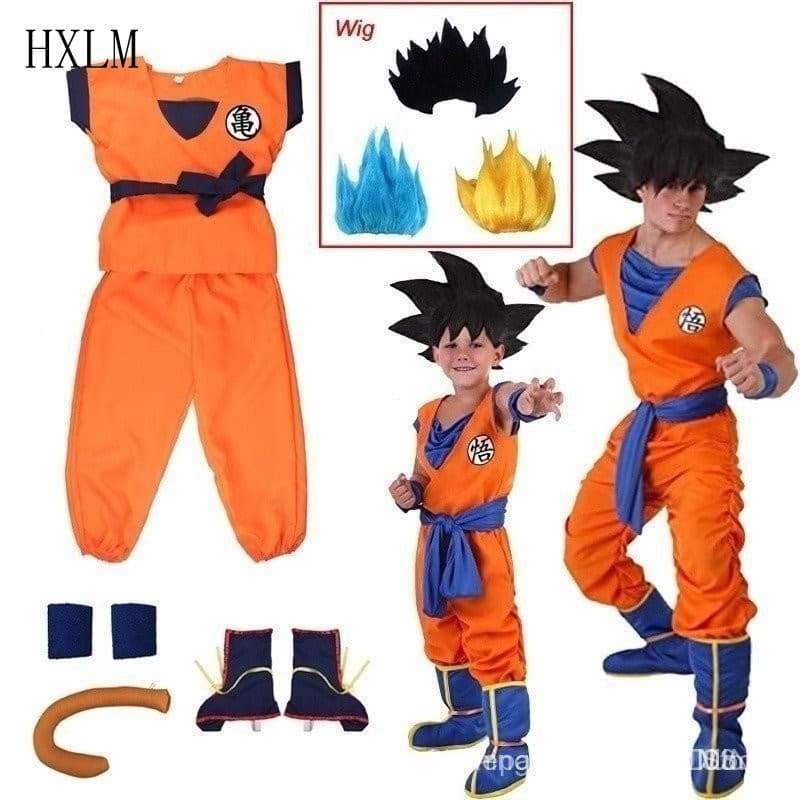Never N8FP YO953 Fantasia de Cosplay para Meninos Personagem de Anime Dragon Ball Son Goku Fantasia de Halloween e Ani X