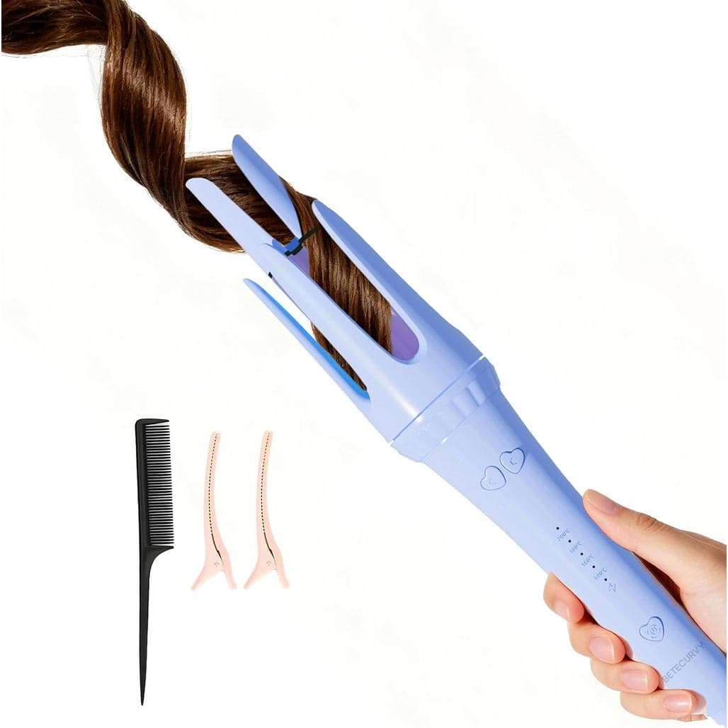 Modelador de Cabelo Automático, Ferro de Ondular com 4 Configurações de Temperatura, Aquecimento Rápido em 30s, Anti-Ema