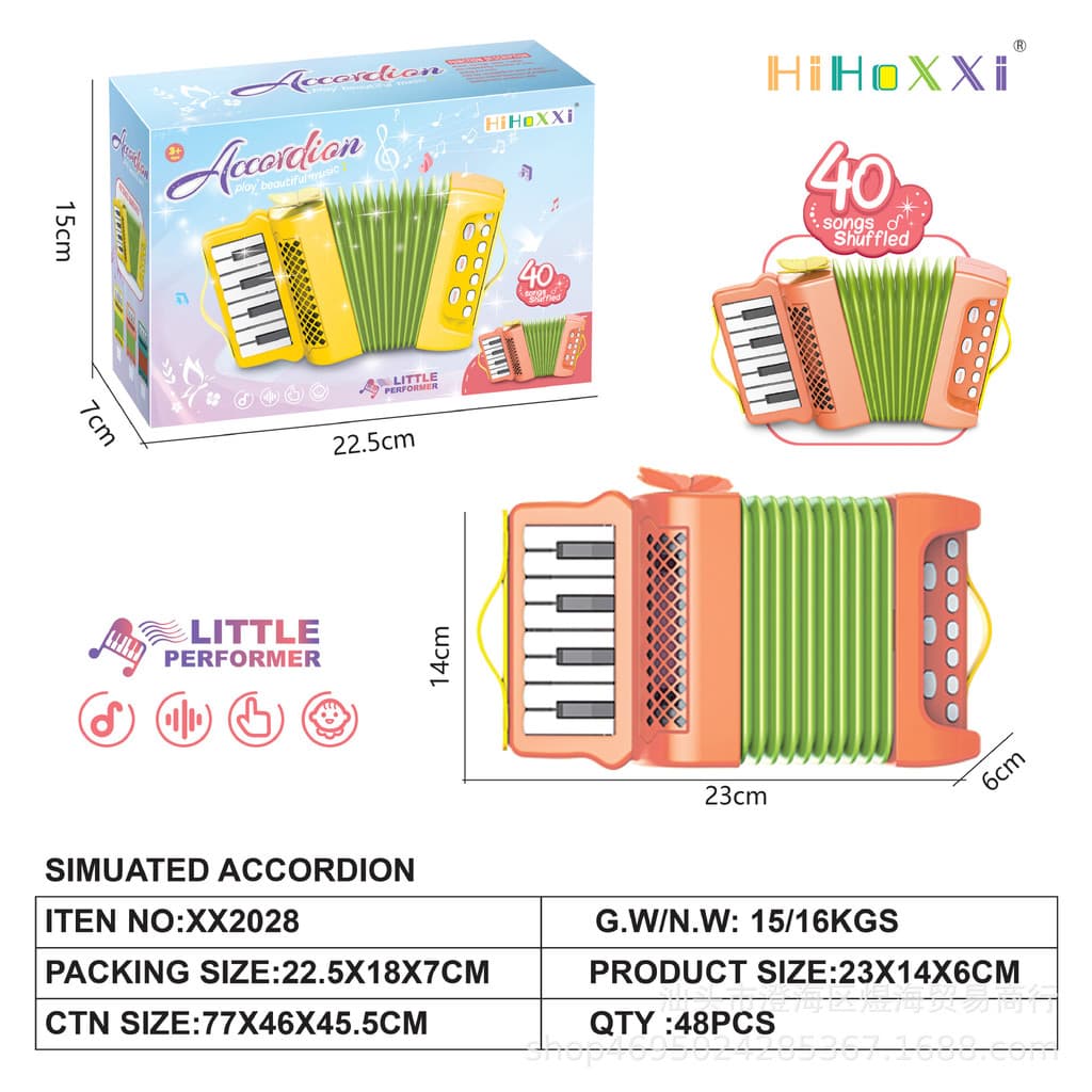 Acordeão para iniciantes, instrumento musical educativo e interativo para pais e filhos, brinquedo musical único e inova