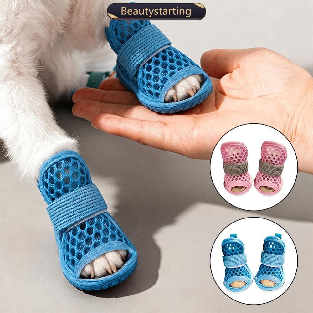 BEAUTYSTARTING Sandálias De Malha Respirável Para Cães Pequenos Sapatos De Verão Animais De Estimação Com Sola Elástica