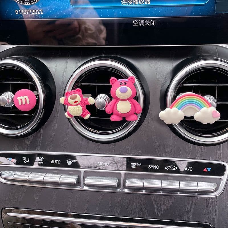 Aromatizador de Ar para Carro com Desenho Animado Feminino, Decoração de Interior de Carro